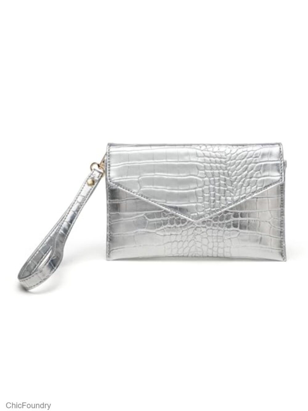 Small Faux Leather Envelope Wristlet Clutch Vegan Evening Bag Women